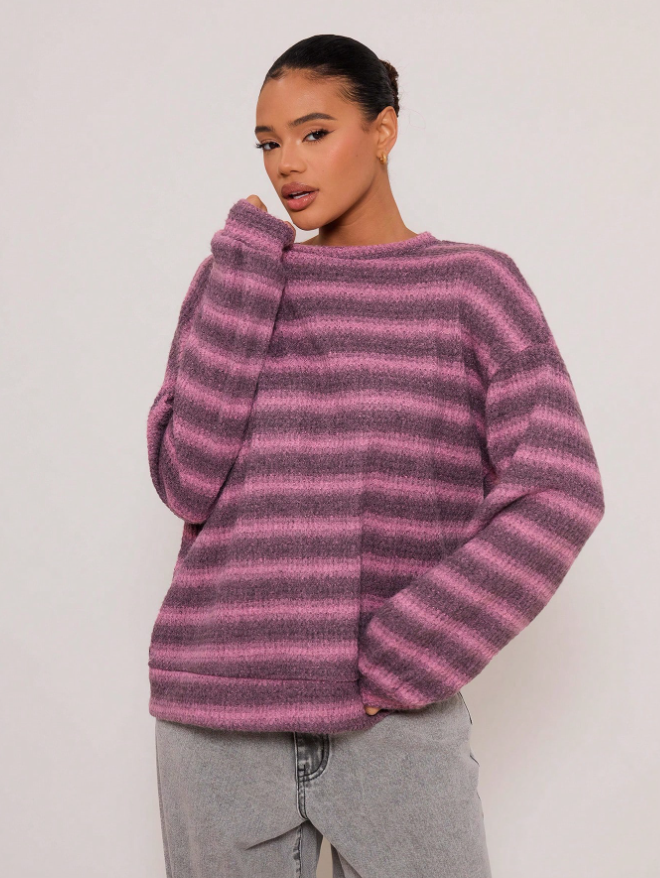 Icondet – Striped Soft-Knit Pullover Sweater