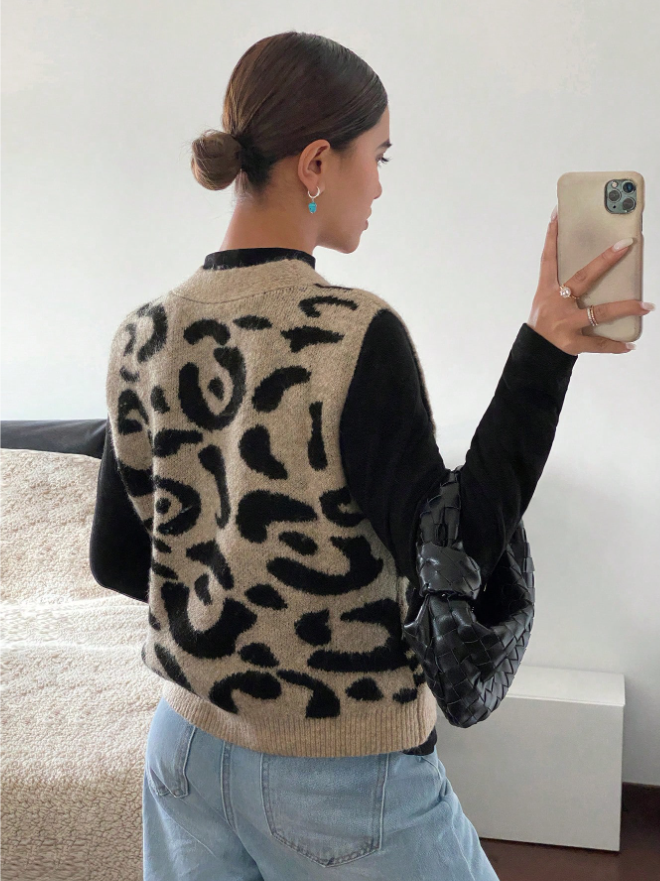 Icondet – Leopard Pattern Knit Vest