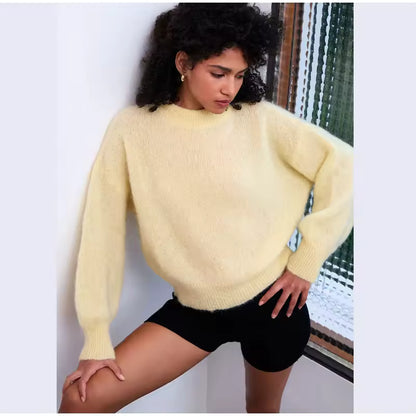 Mohair Off-Shoulder Loose Sweater